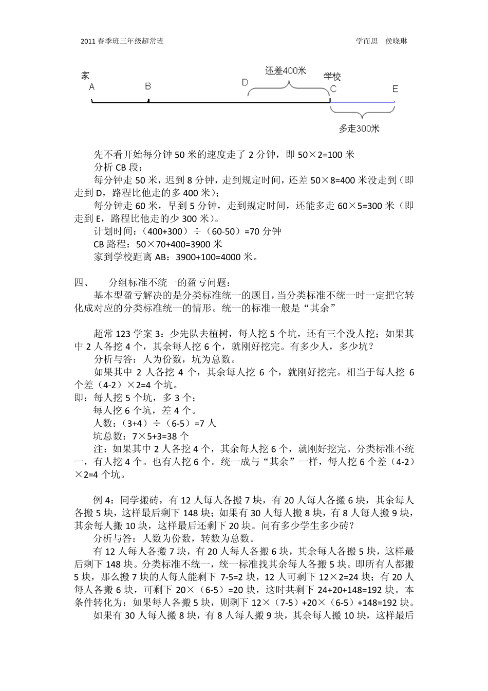 第09讲盈亏问题奥数,学而思,超常班_第3页