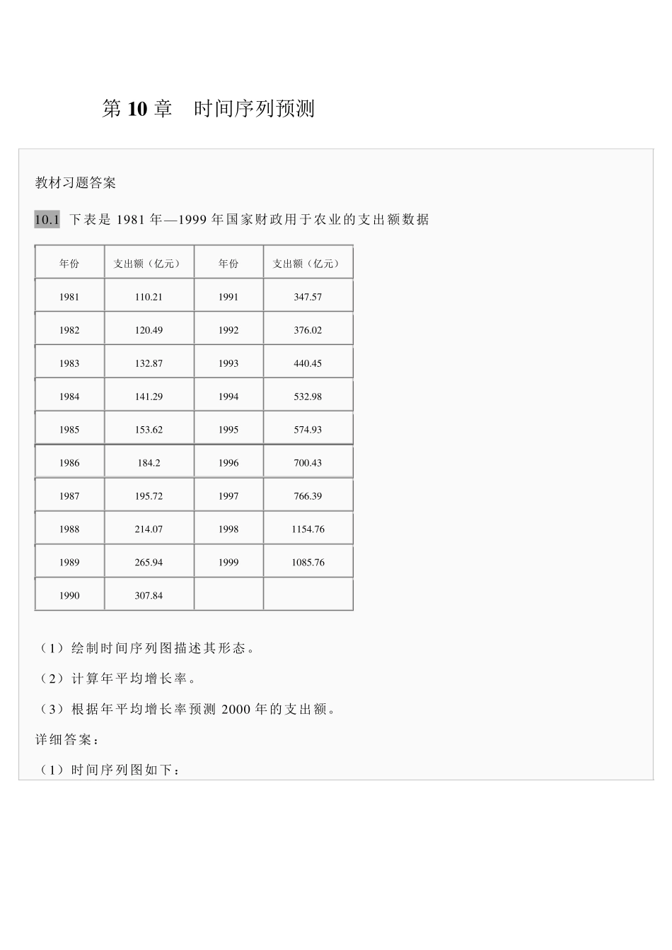 第10章时间序列预测习题答案_第1页