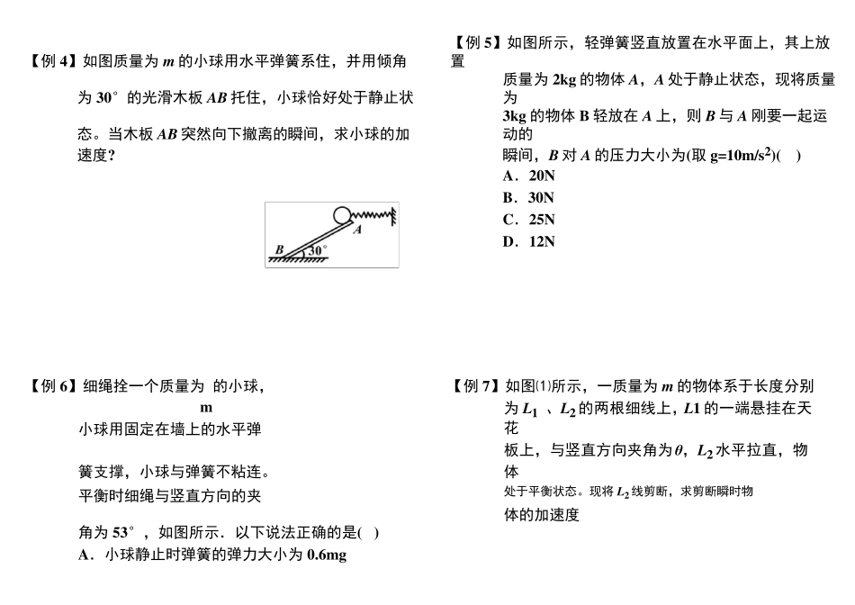 第10讲瞬时加速度问题讲义_第3页