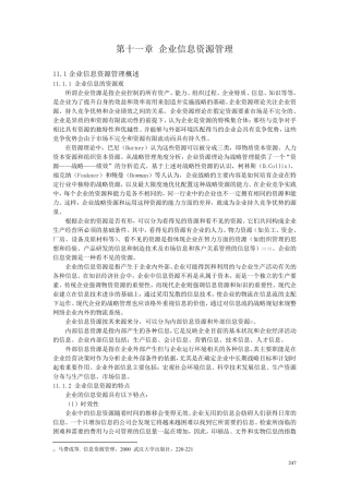 第11章企业信息资源管理