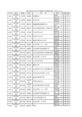 第14届北京青少年机器人竞赛秩序册(2014.1.5)