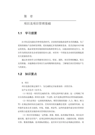 第1章项目及项目管理基础