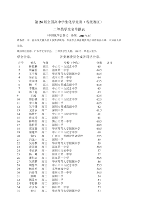 第21届全国高中学生化学竞赛(省级赛区)