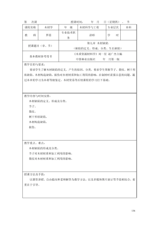 第21次课木材缺陷缺陷的定义、形成、分类、生长缺陷