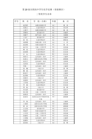 第23届全国高中学生化学竞赛(省级赛区)