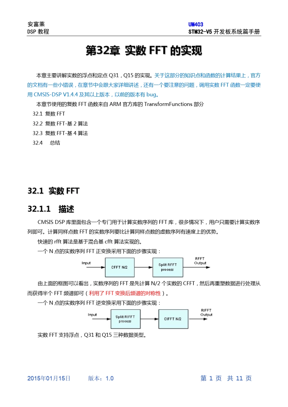第32章ARM官方DSP库实数FFT的实现_第1页