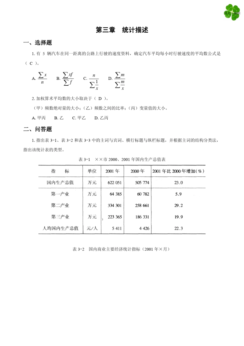 第3章统计描述课后习题解答_第1页