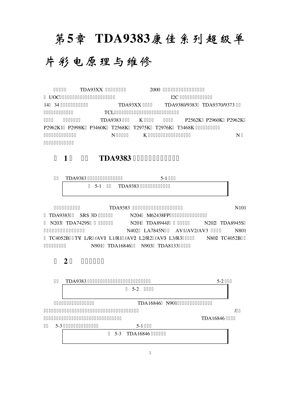 第5章TDA9383康佳系列超级单片彩电原理与维修_第1页