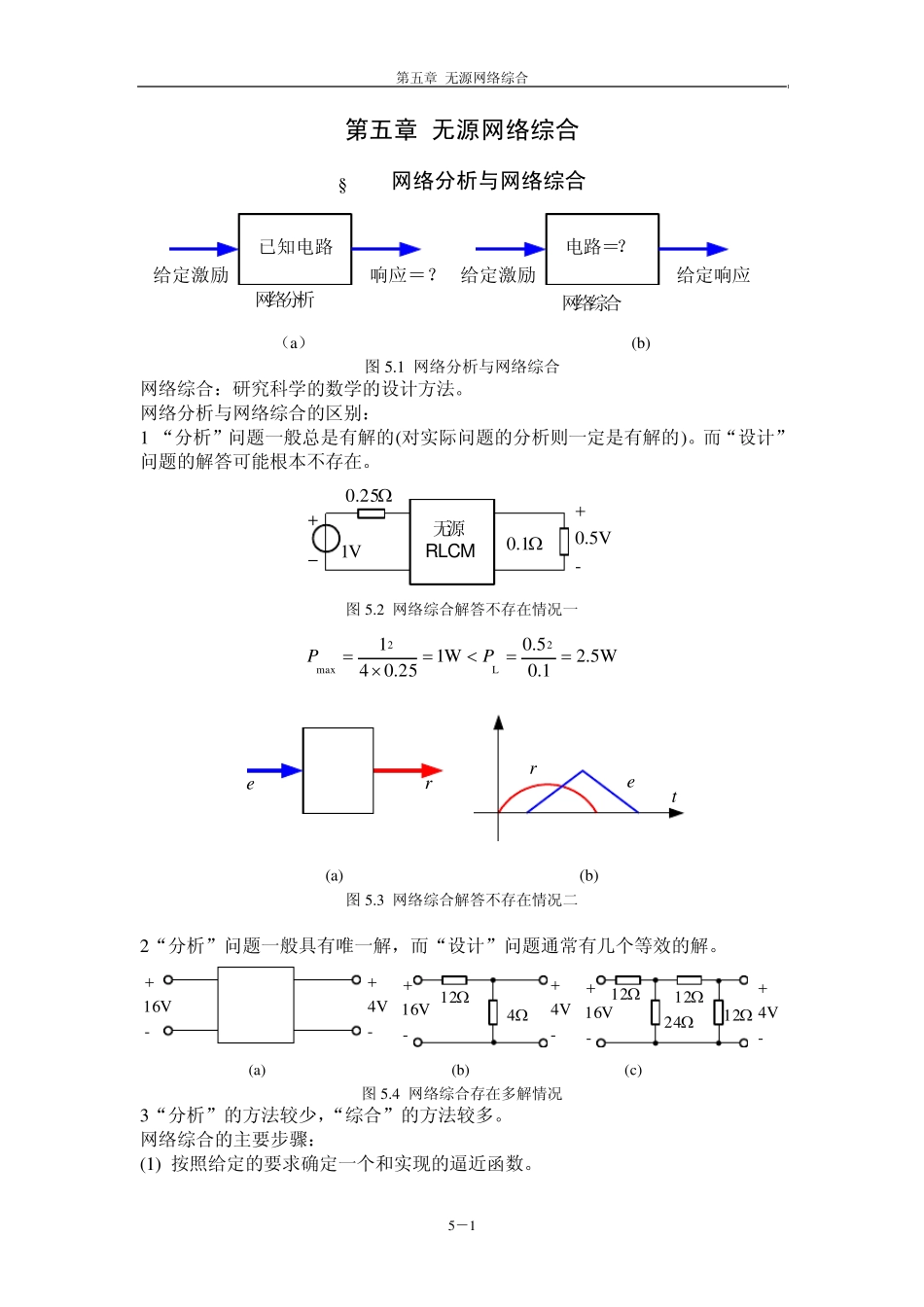 第5章无源网络综合(一端口综合)_第1页