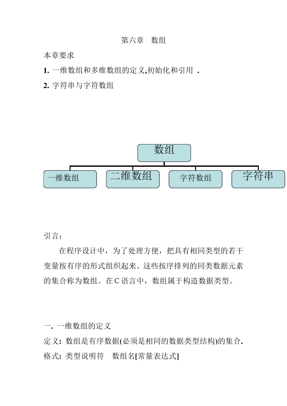 第6章C语言数组_第1页