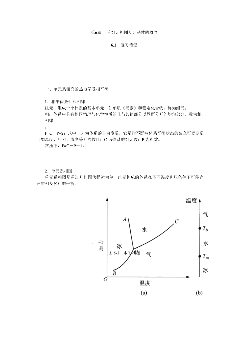 第6章单组元相图及纯晶体的凝固笔记及课后习题详解(已整理袁圆2014.8.6)_第1页