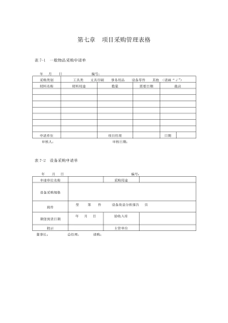 第7章项目采购管理表格