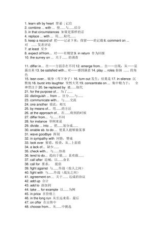 高中英语考试340个高频词组总结