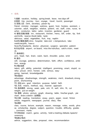 高中英语完形填空常考四大词性高频词