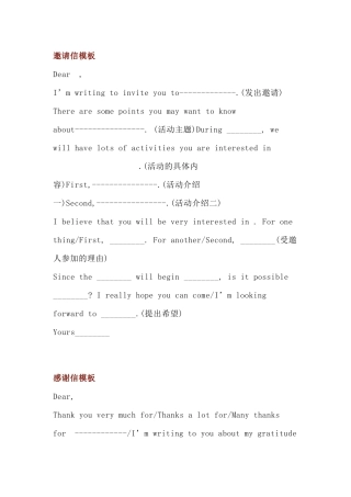 高中英语作文15套万能模板总结