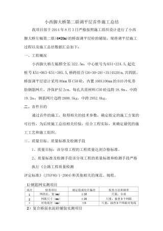 桥面调平层施工总结