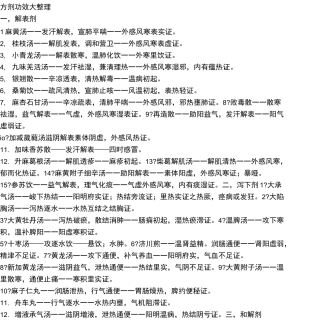 方剂功效大大的整理