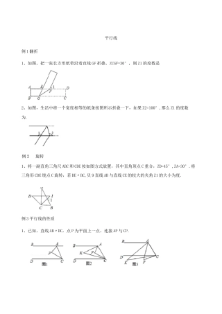平行线常考经典较难题压轴题例题和巩固练习