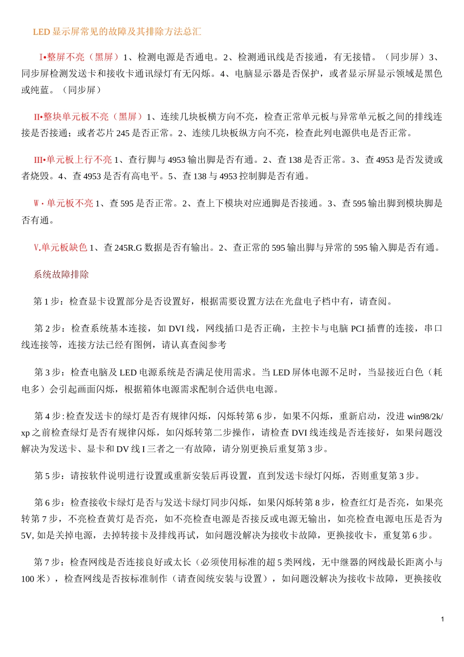 LED显示屏常见的故障排除方法_第1页