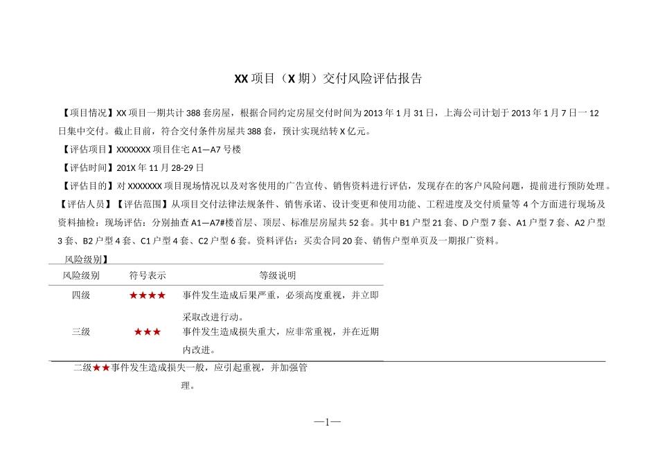 交付风险评估报告模板_第1页