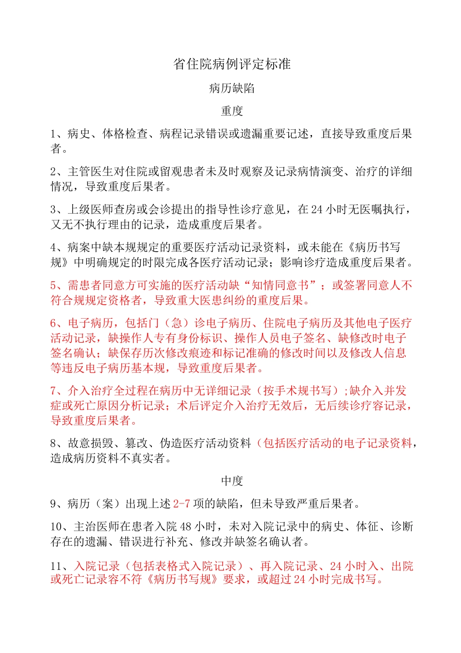 湖南省病案医疗质量判定标准与增补标准_第1页