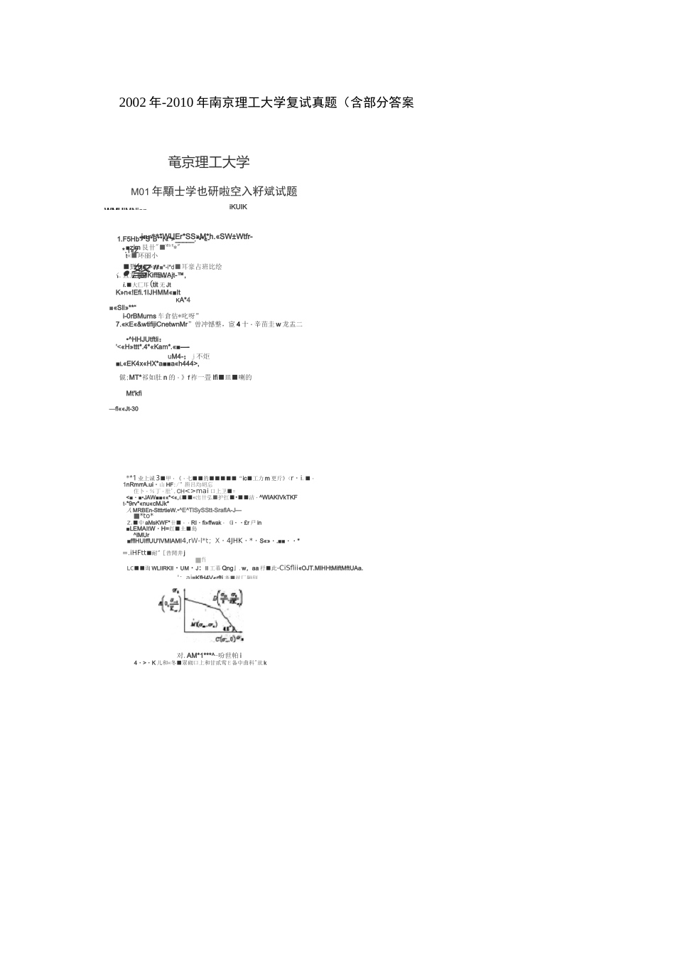 南理工机械设计考研复试近9年真题及部分答案概要_第1页