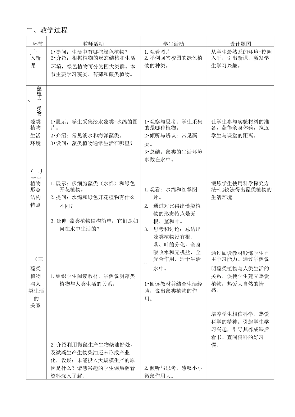 教学设计《藻类、苔藓和蕨类植物》_第3页
