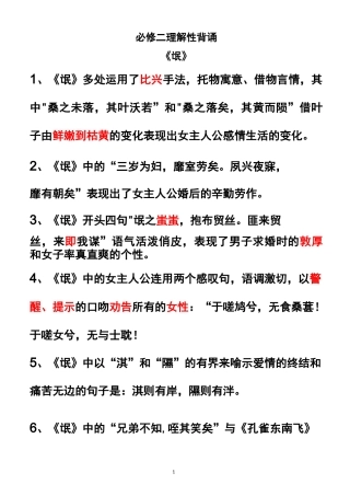 情景默写 必修二(答案)