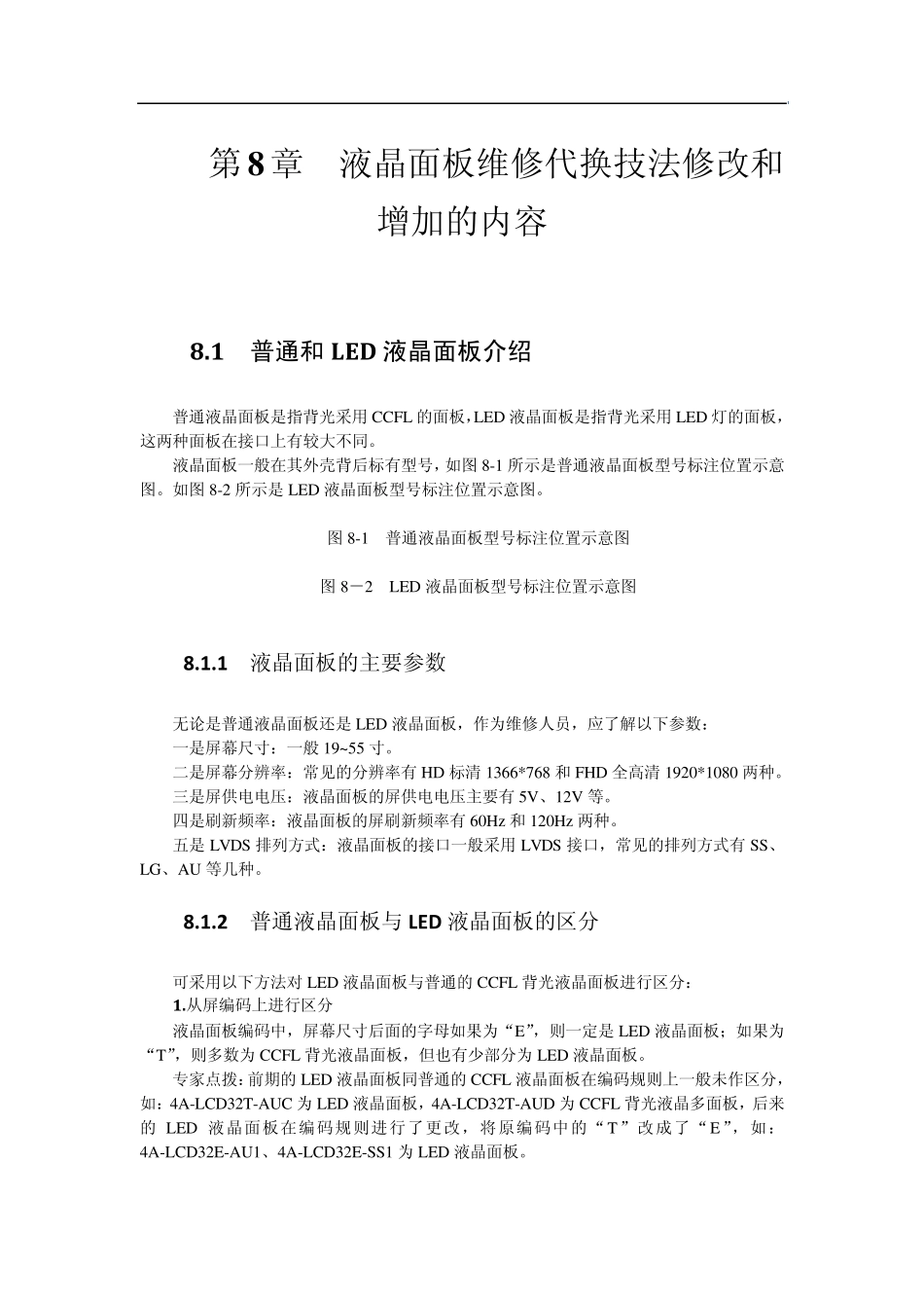 第8章液晶面板维修代换技法修改和增加的内容_第1页