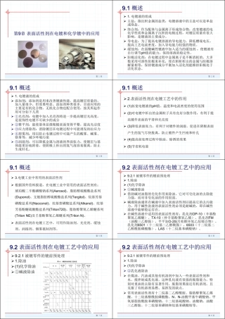 第9章表面活性剂在电镀和化学镀中的应用