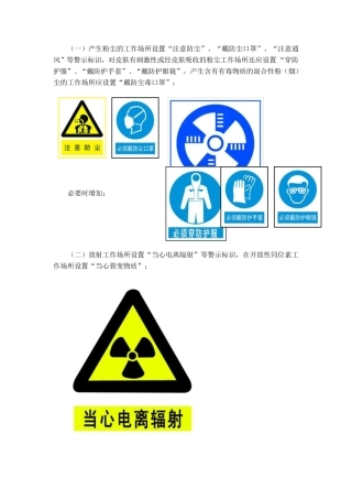 职业卫生警示标识