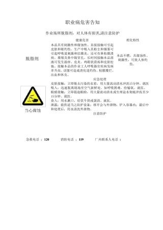 职业危害告知牌().