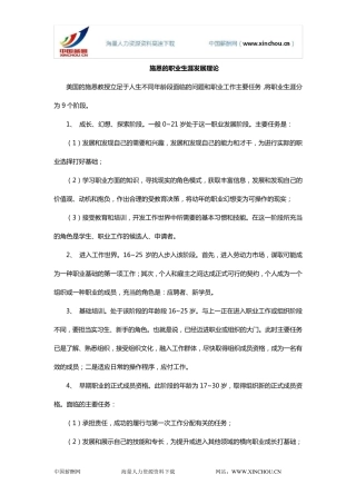 职业生涯发展理论