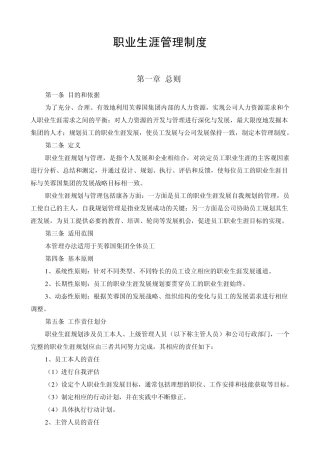 职业生涯管理制度