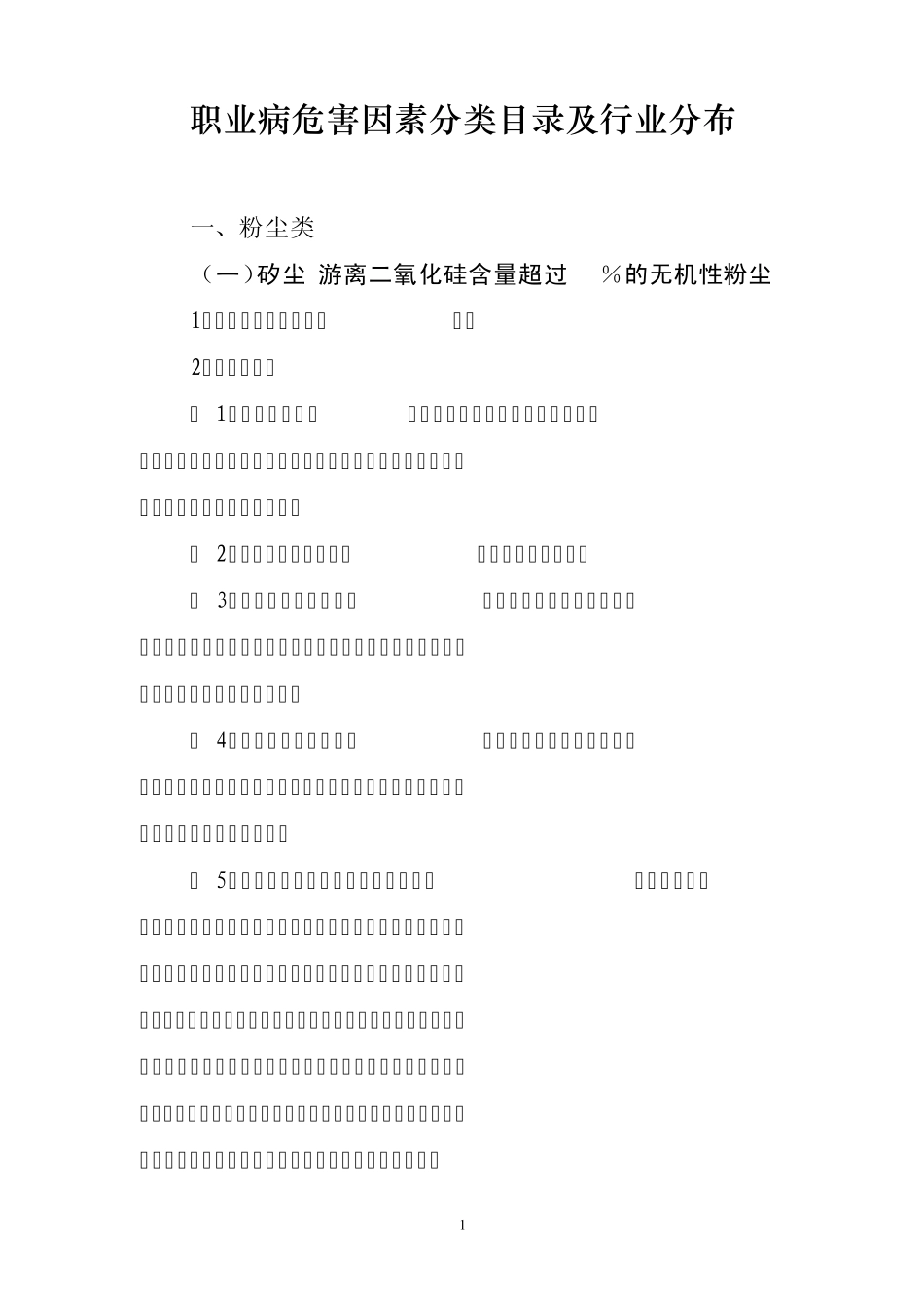 职业病危害因素分类目录及行业分布_第1页