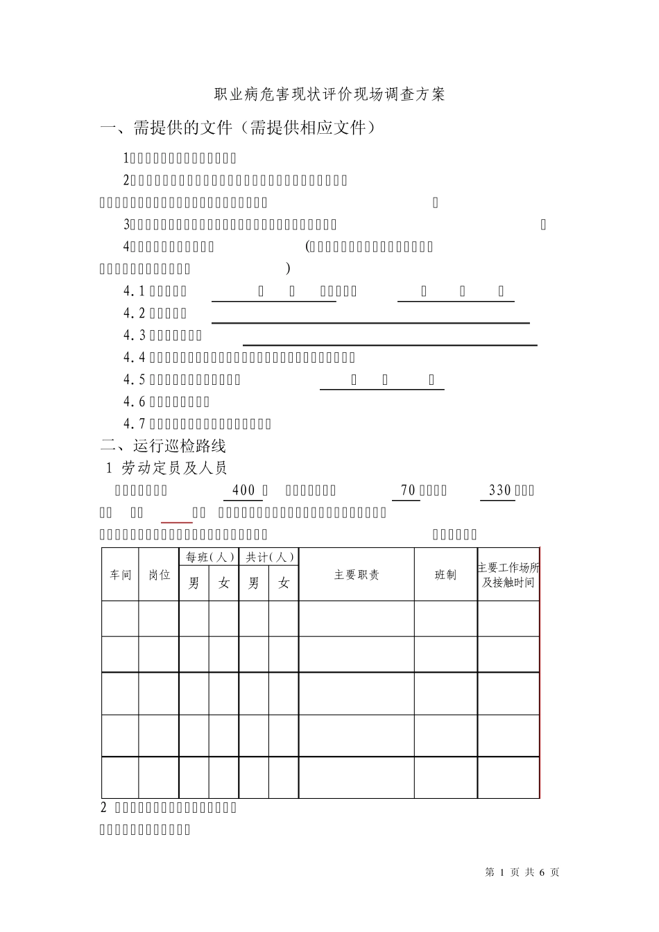 职业病危害现状评价现场调查方案_第1页