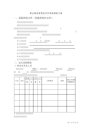 职业病危害现状评价现场调查方案