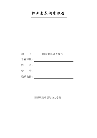 职业素养调查报告