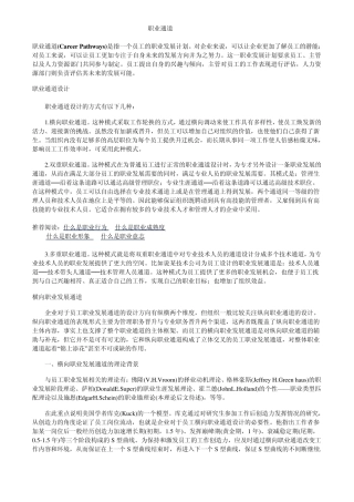 职业通道原理与设计
