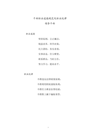 职业道德规范及职业纪律