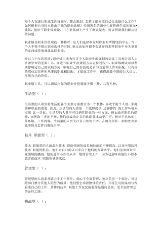 职业量表职业锚