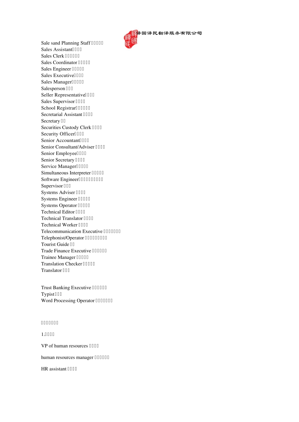 职位英语翻译_第3页