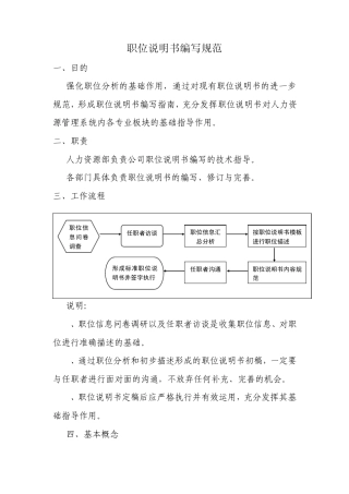 职位说明书编写规范