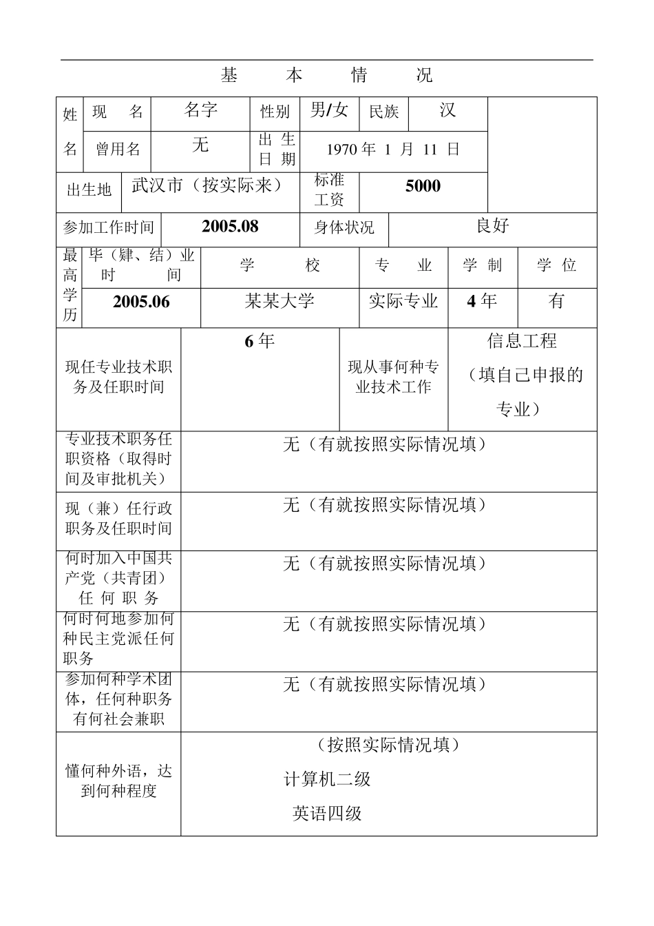 职称评审表填写样本工程师评审表样本中级职称评审表样本_第2页