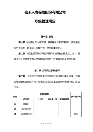 职级管理规定