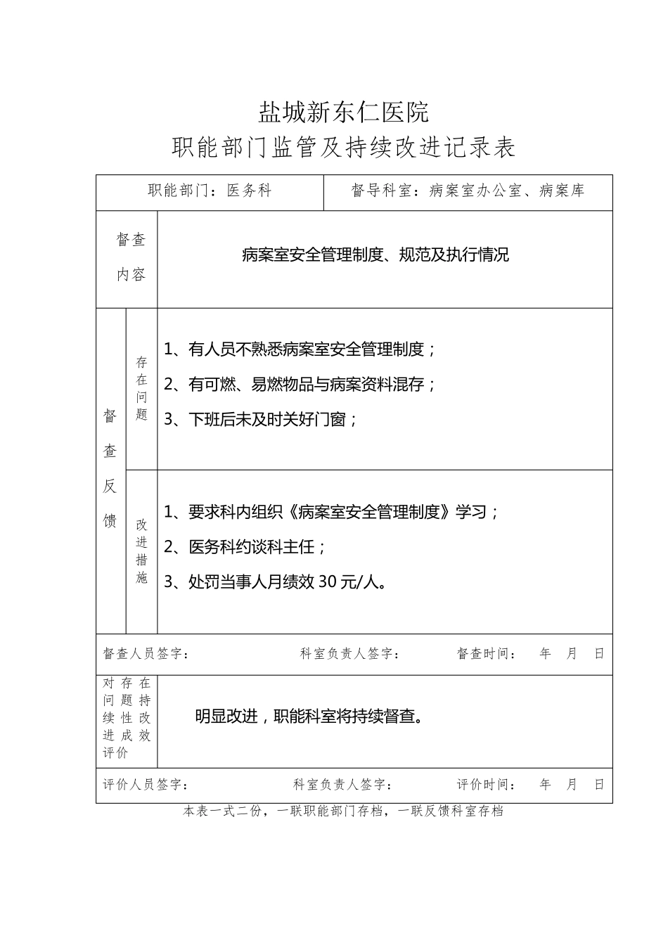 职能部门监管及持续改进记录表(423)_第3页