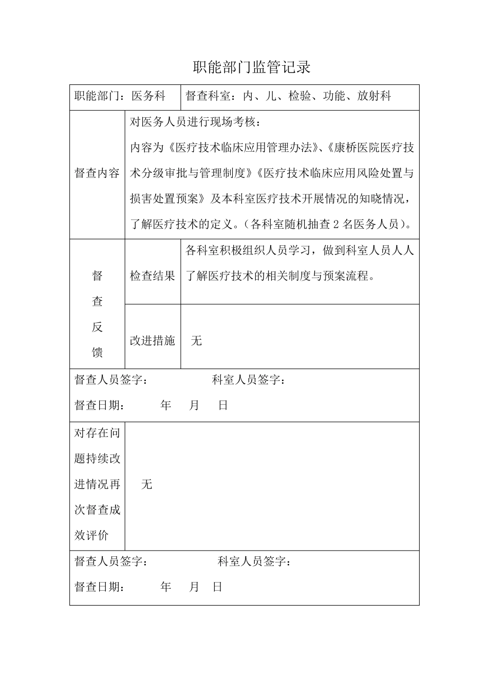 职能部门监管指导记录(医疗技术)_第3页