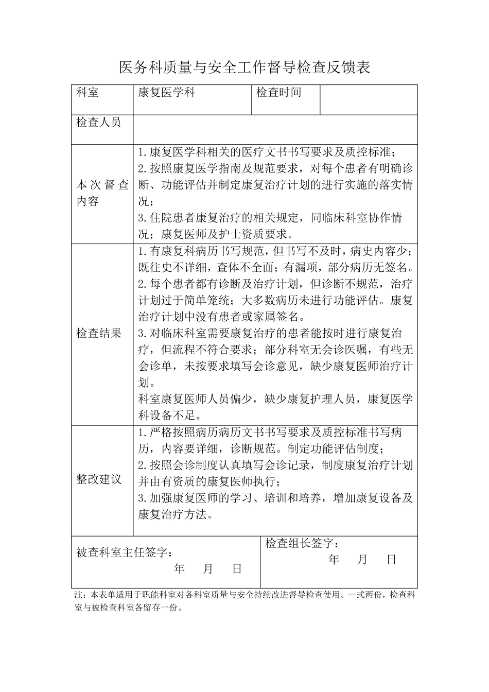 职能部门督导记录(康复科)_第3页