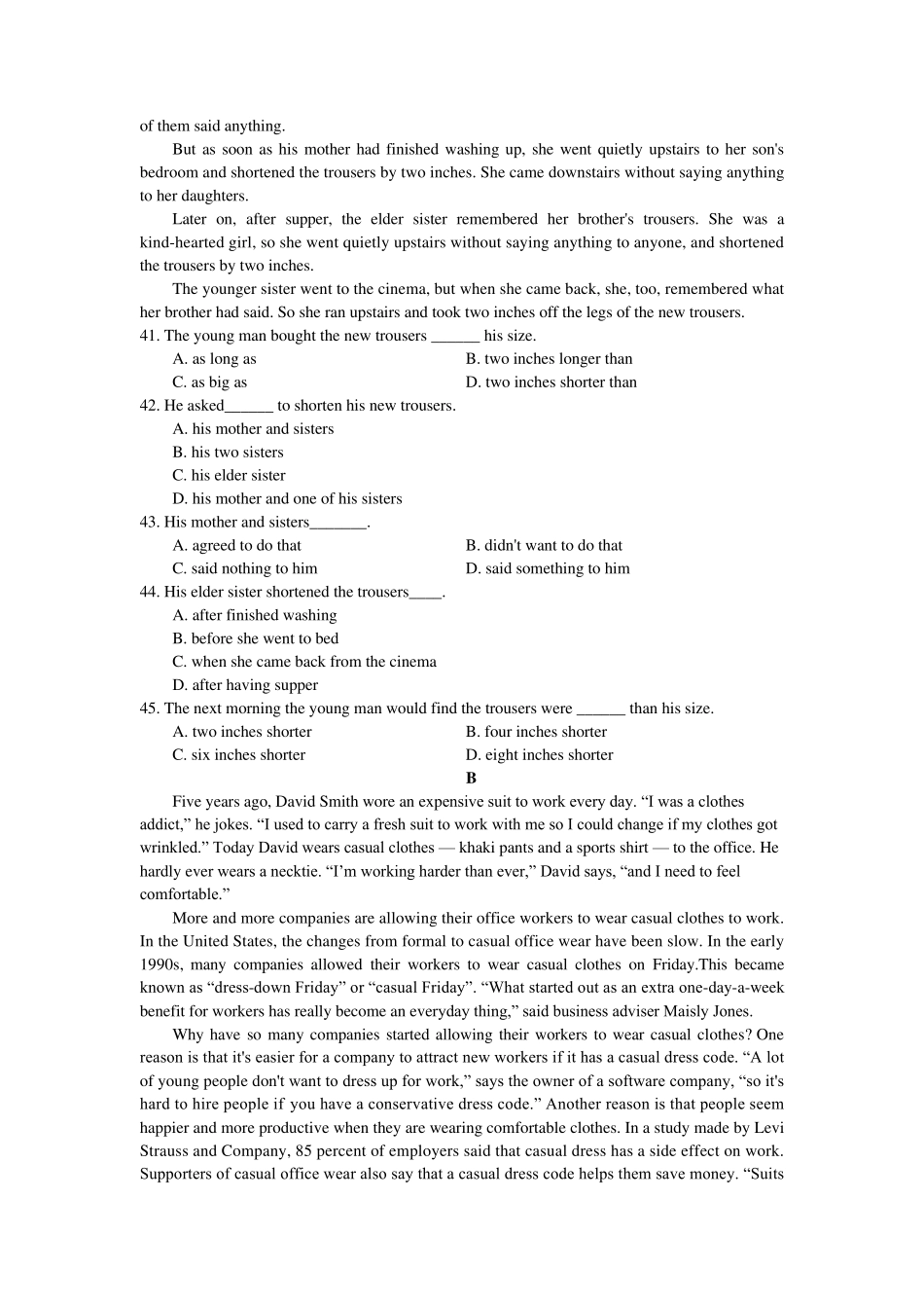 职高对口升学英语高考真题及答案_第3页