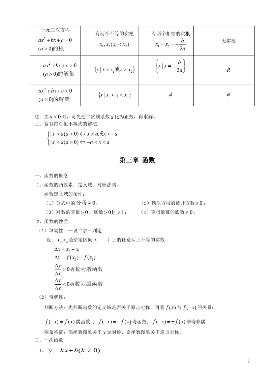 职高数学各章节知识点汇总_第2页